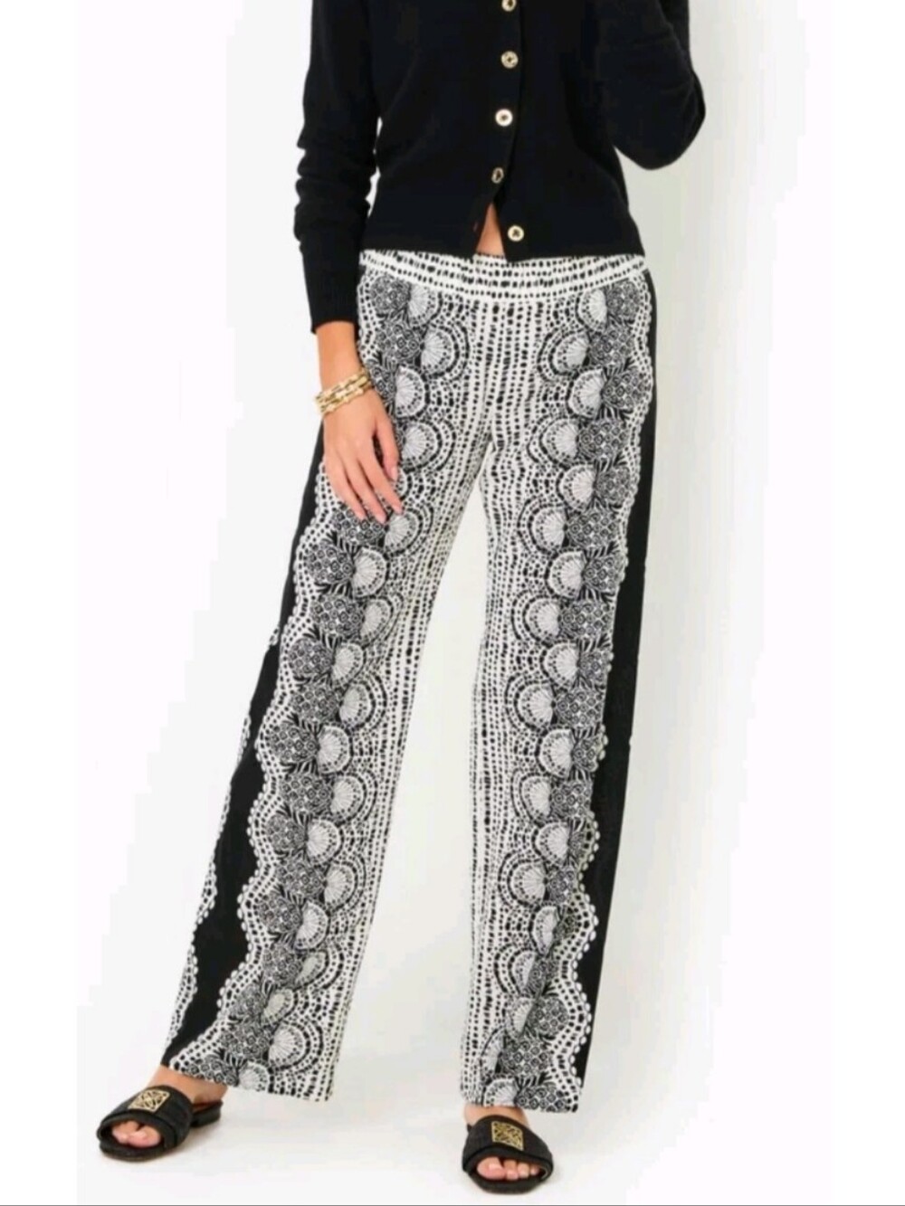 Lilly Pulitzer Bal Harbour Palazzo Pants Coconut Pineapple Princess XL Travel